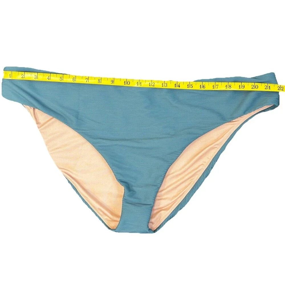 J Crew Ribbed High Rise Bikini Bottom Size 3X Forest Green NWT - Picture 2 of 8